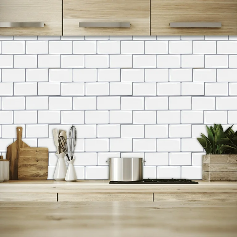 Factory Selling | Peel and Stick Backsplash Wall Tile | PU+PVC | Modern Home Upgrade | Kitchen & Bathroom | Removable Tile Backsplash | 25.4cmx25.4cm | OEM | akadeco abstractpeelstickwallpaper.com