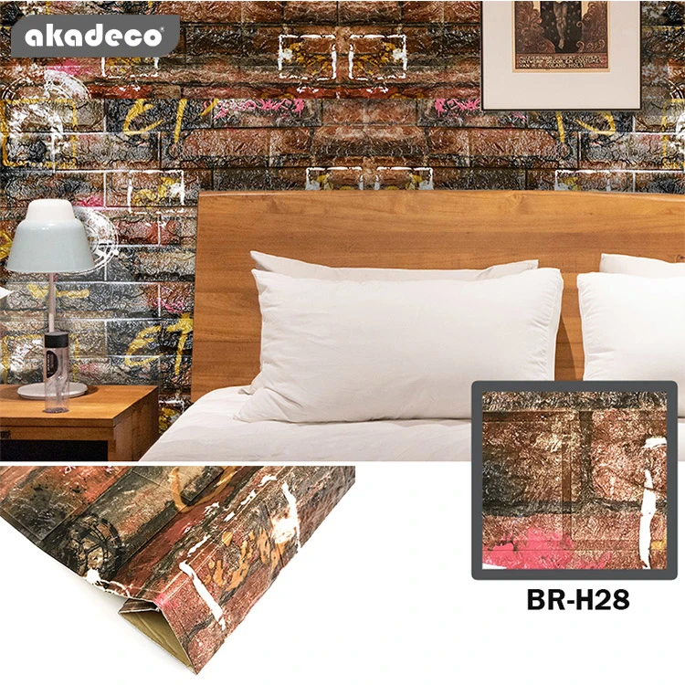 Best Selling | akadeco Textured Mold Proof Wallpaper | Vinyl | Modern | Living Room | Graffiti Marble Brick | Wall Decor | 0.53m x 10m | OEM