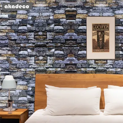 Hot Selling | akadeco Textured Mold Proof Wallpaper | Foam | Contemporary | Bedroom | 3D Brick | Wall Covering | 0.53m x 10m | OEM