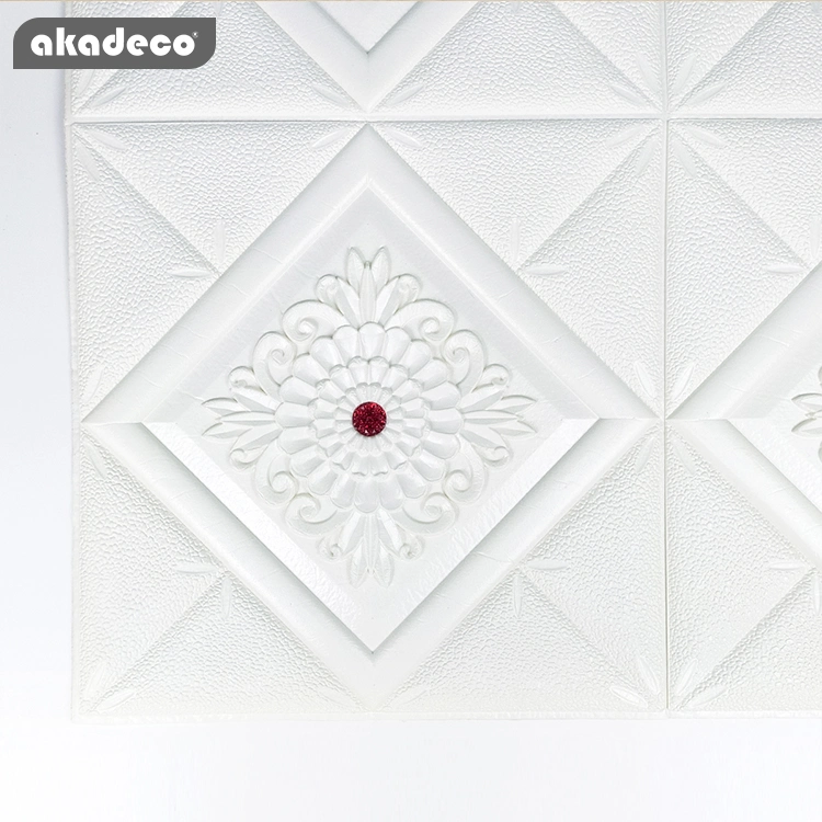 Factory Selling|akadeco Textured Mold Proof Wallpaper|Square Brick Block|Nordic Modern Style|3D Raised Wall Paper|70X70cm|OEM