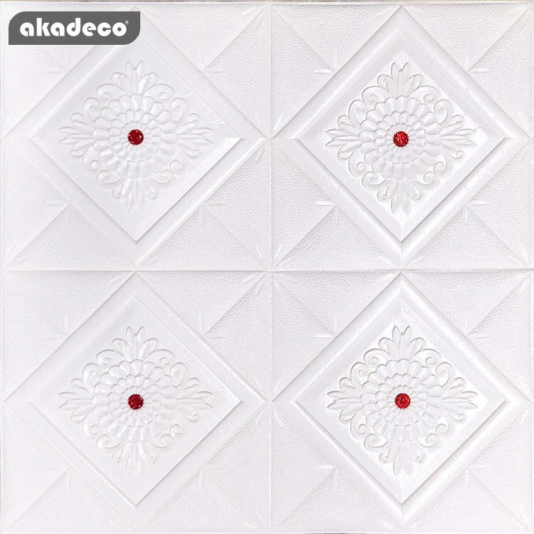 Factory Selling|akadeco Textured Mold Proof Wallpaper|Square Brick Block|Nordic Modern Style|3D Raised Wall Paper|70X70cm|OEM