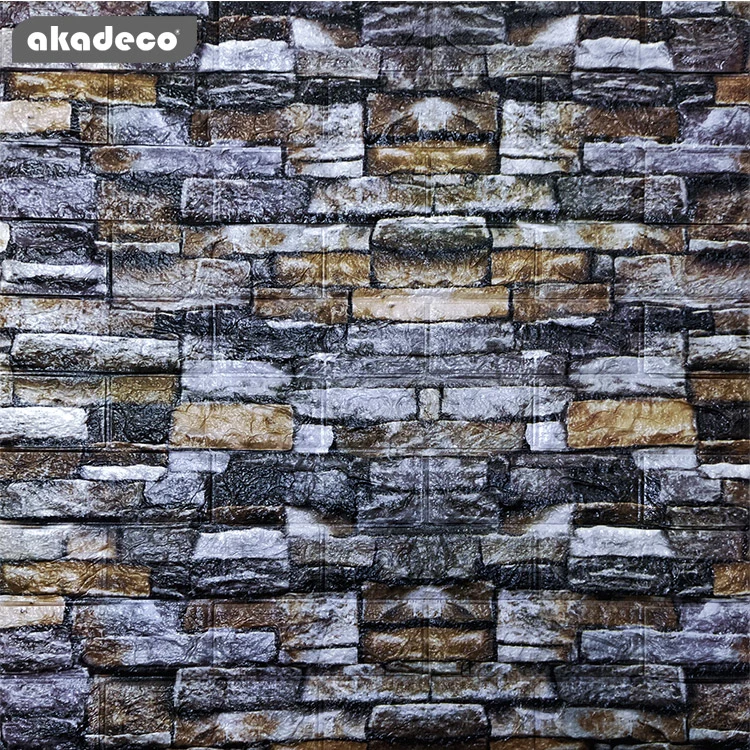 Hot Selling | akadeco Textured Mold Proof Wallpaper | Foam | Contemporary | Bedroom | 3D Brick | Wall Covering | 0.53m x 10m | OEM