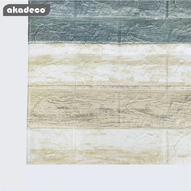 Factory Selling | akadeco Textured Mold Proof Wallpaper | Foam | Striped | Children Room | Embossed Brick | Safety Wallpaper | 0.53m x 10m | OEM