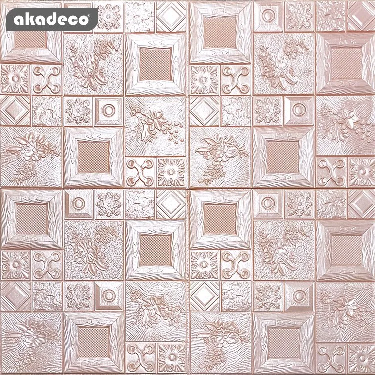 Top Quality|akadeco Textured Mold Proof Wallpaper|Pink Multi Pattern|Foam Wall Stickers|Princess Room|Living Room|Bedroom|70X70cm|OEM