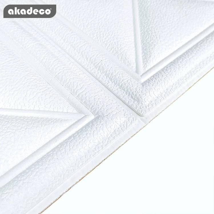 Hot Selling|akadeco Textured Mold Proof Wallpaper|Relief 3D|White Simple Rhombus|Soft Package|Square Design|Wall Paper|70X70cm|OEM