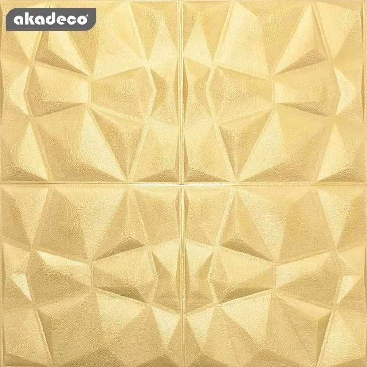 Hot Deal | akadeco Textured Mold Proof Wallpaper | Yellow Diamond Plaid | Raised 3D Relief Design | Living Room | Wall Decoration | 70X70cm | OEM