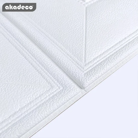Best Selling|akadeco Textured Mold Proof Wallpaper|White Simple|Nordic Style|Square Design|3D Embossed Wall Paper|70X70cm|OEM