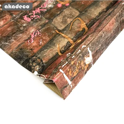 Best Selling | akadeco Textured Mold Proof Wallpaper | Vinyl | Modern | Living Room | Graffiti Marble Brick | Wall Decor | 0.53m x 10m | OEM