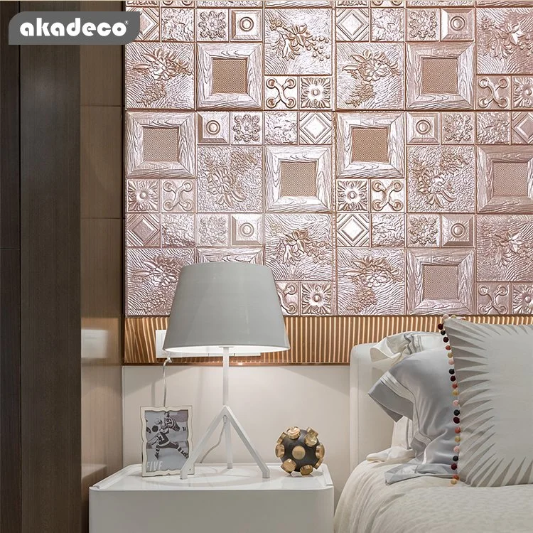 Top Quality|akadeco Textured Mold Proof Wallpaper|Pink Multi Pattern|Foam Wall Stickers|Princess Room|Living Room|Bedroom|70X70cm|OEM