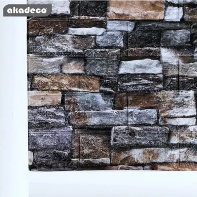 Hot Selling | akadeco Textured Mold Proof Wallpaper | Foam | Contemporary | Bedroom | 3D Brick | Wall Covering | 0.53m x 10m | OEM