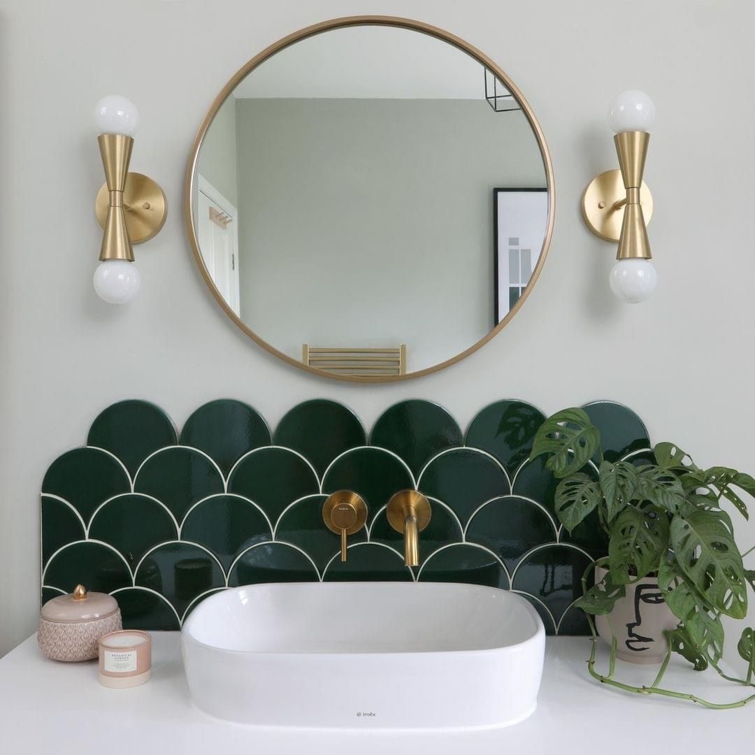 Hot Pick | akadeco Fish scale peel and stick backsplash wall tile | Green | 30.5cm x 30.5cm | OEM | akadeco abstractpeelstickwallpaper.com