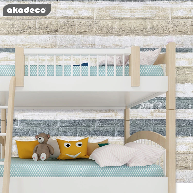 Factory Selling | akadeco Textured Mold Proof Wallpaper | Foam | Striped | Children Room | Embossed Brick | Safety Wallpaper | 0.53m x 10m | OEM