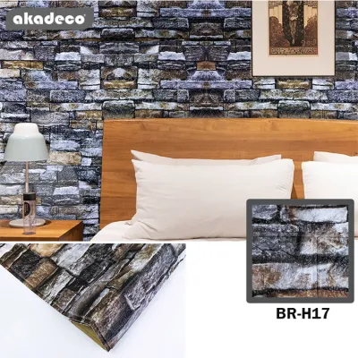 Hot Selling | akadeco Textured Mold Proof Wallpaper | Foam | Contemporary | Bedroom | 3D Brick | Wall Covering | 0.53m x 10m | OEM