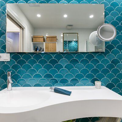 Hot Pick | akadeco Fish scale peel and stick backsplash wall tile | Green | 30.5cm x 30.5cm | OEM | akadeco abstractpeelstickwallpaper.com