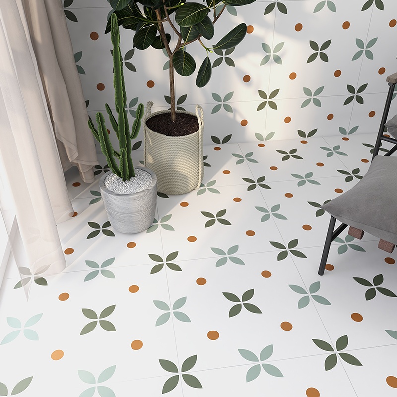 30cmx30cm|Exclusive Offer | Textured Mold Proof Wallpaper tile | Porcelain | Mediterranean | Balcony | Leaf | Design | Custom Size | OEM