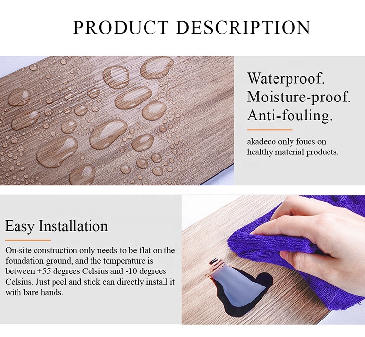 Exclusive Sale akadeco Textured Mold Proof Wallpaper | PVC Material | Modern Style | Bedroom | Wooden Click | Waterproof | 915MM*153MM | OEM