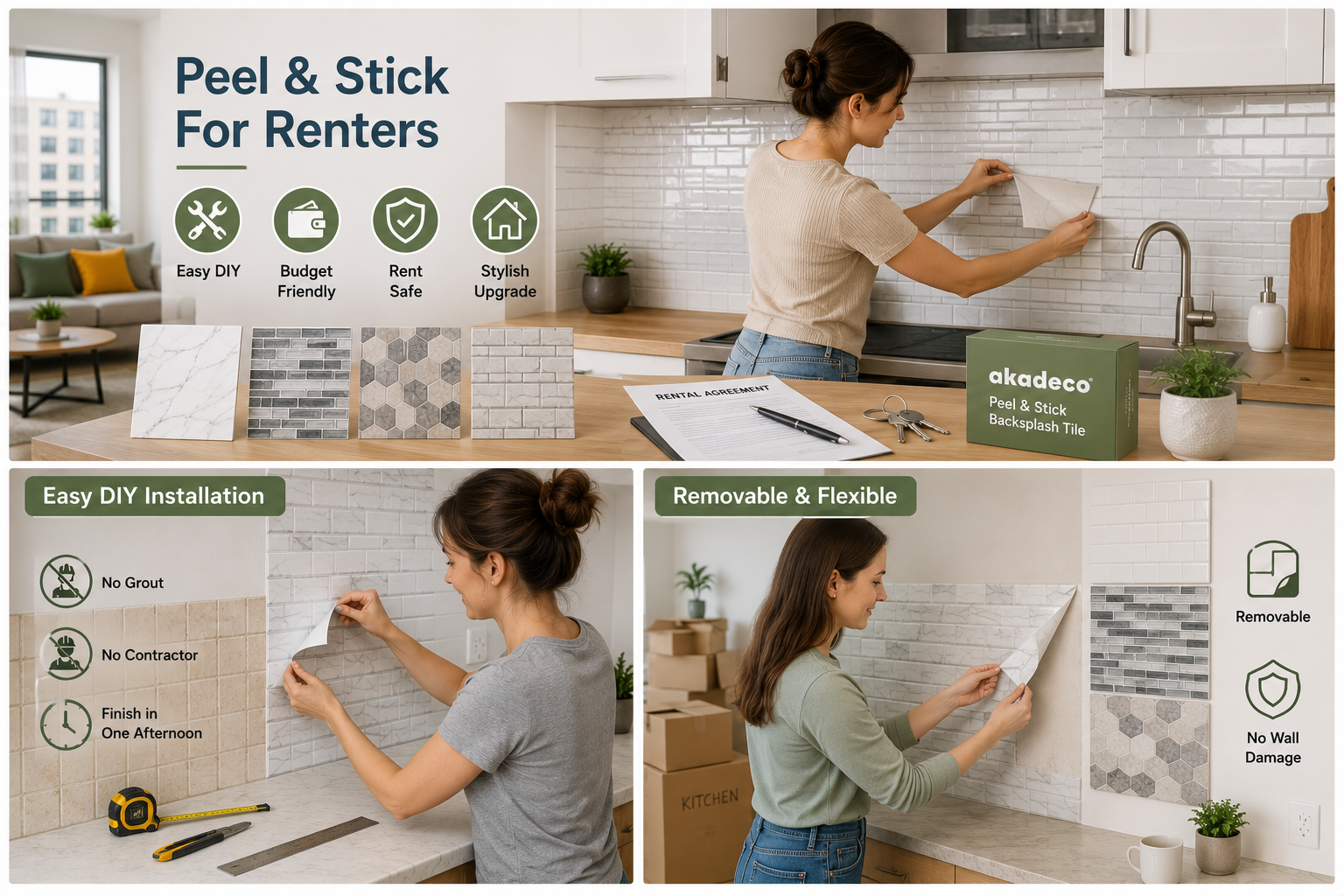 What Makes Peel and Stick Backsplash Tiles a Popular Choice for American Renters? |abstractpeelstickwallpaper.com