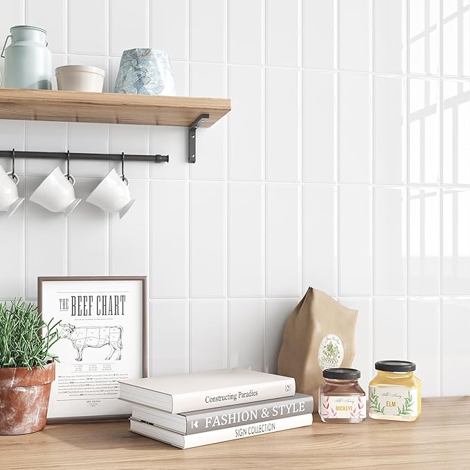 New Arrival |3D Vintage Straight Linear peel and stick backsplash wall tile| Modern Rectangle | White | PU | Kitchen Upgrade | 25.4cm x 25.4cm | OEM | akadeco abstractpeelstickwallpaper.com