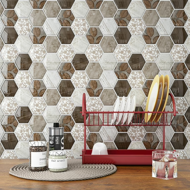 Factory Selling | Peel and Stick Backsplash Wall Tile | PU+PVC | Modern Home Upgrade | Kitchen & Bathroom | Removable Tile Backsplash | 25.4cmx25.4cm | OEM | akadeco abstractpeelstickwallpaper.com