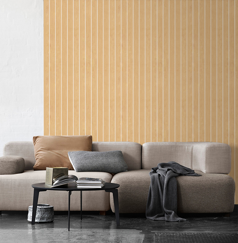 Top Ranking | akadeco Slat Design Textured Mold Proof White Foam Wall Sticker|IXPE|Modern style | Wooden | living room|Moisture-resistant|60cm*280cm|OEM abstractpeelstickwallpaper.com