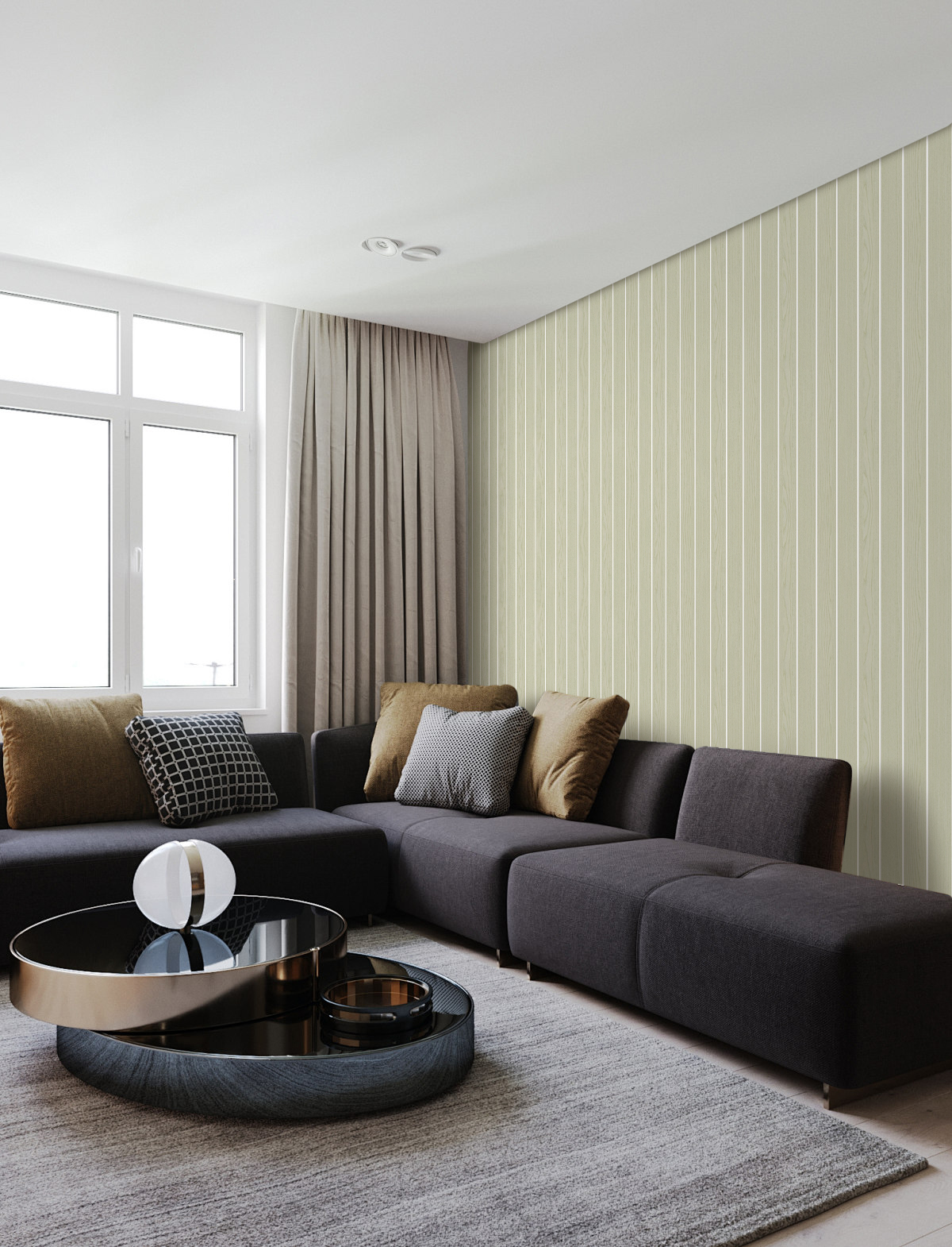 Top Ranking | akadeco Slat Design Textured Mold Proof White Foam Wall Sticker|IXPE|Modern style | Wooden | living room|Moisture-resistant|60cm*280cm|OEM abstractpeelstickwallpaper.com