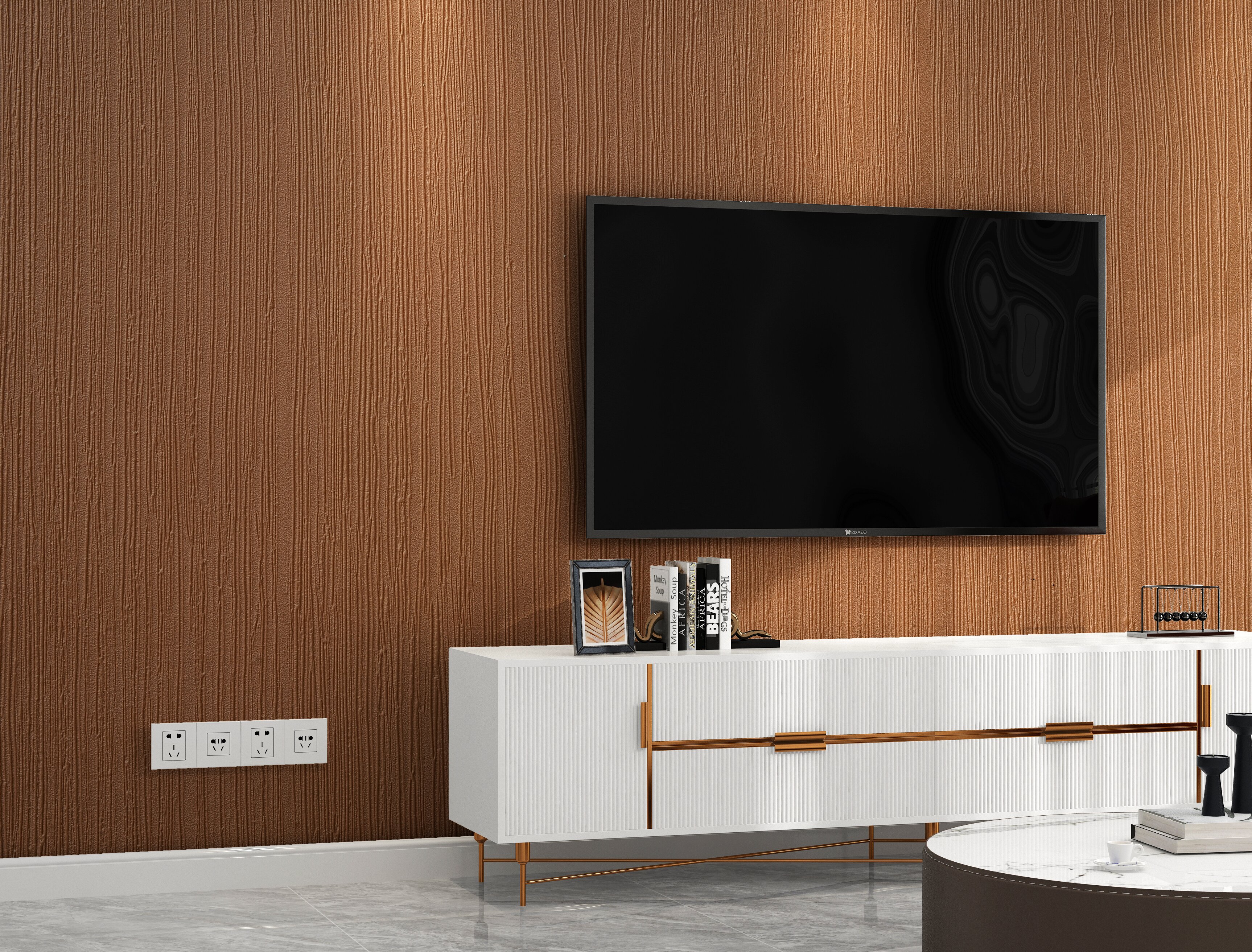 Highly Recommended | akadeco Imitate Soft Stone Texture Mold Proof Wallpaper| IXPE | Ribbed Texture | Red | living room|Moisture-resistant|60cm*3m|OEM abstractpeelstickwallpaper.com