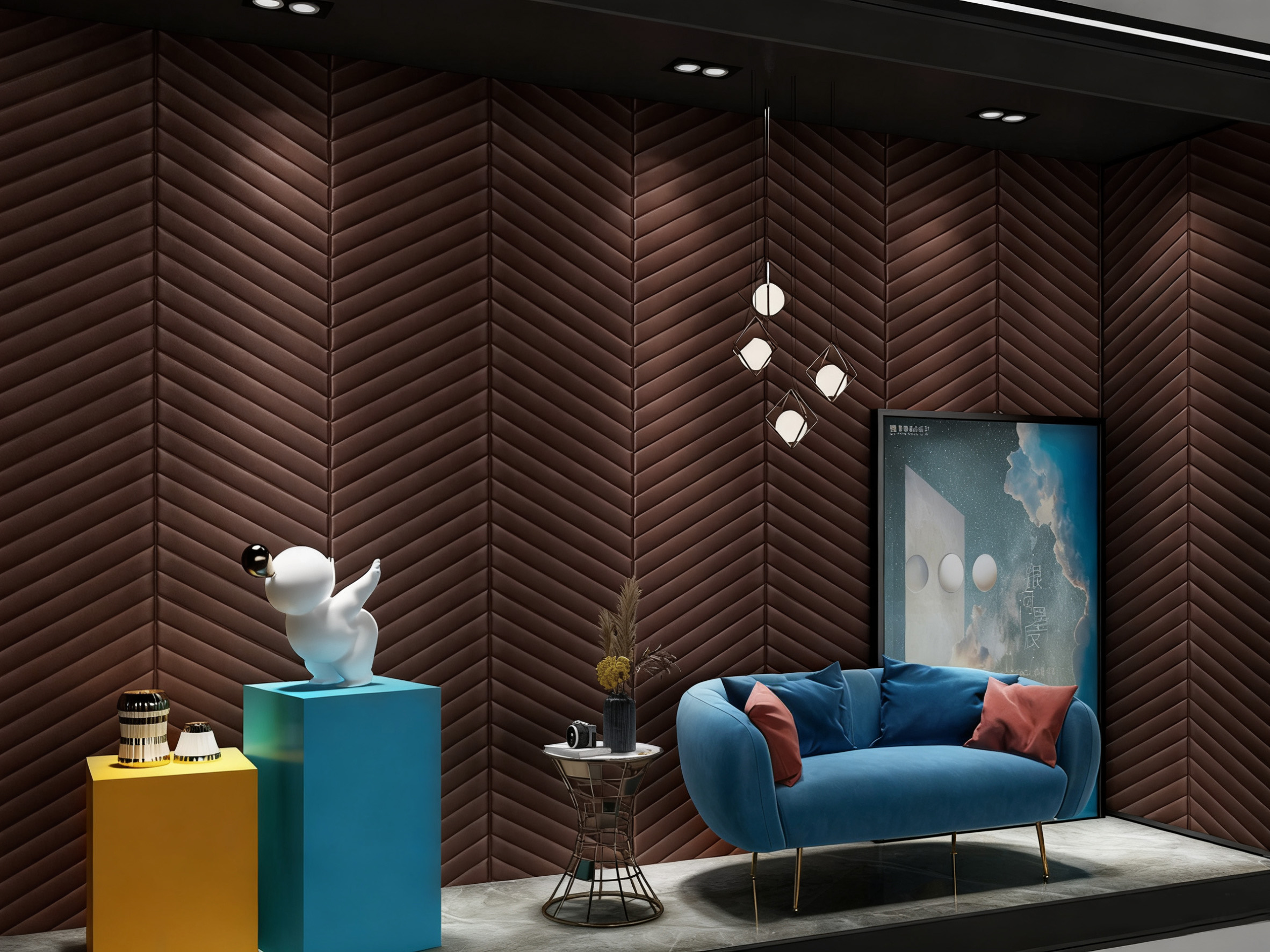 Top Highlight | akadeco Leather Textured Mold Proof Foam Wall Sticker| XPE | Modern style | Herringbone | living room |Moisture-resistant|69cm*290cm|OEM abstractpeelstickwallpaper.com