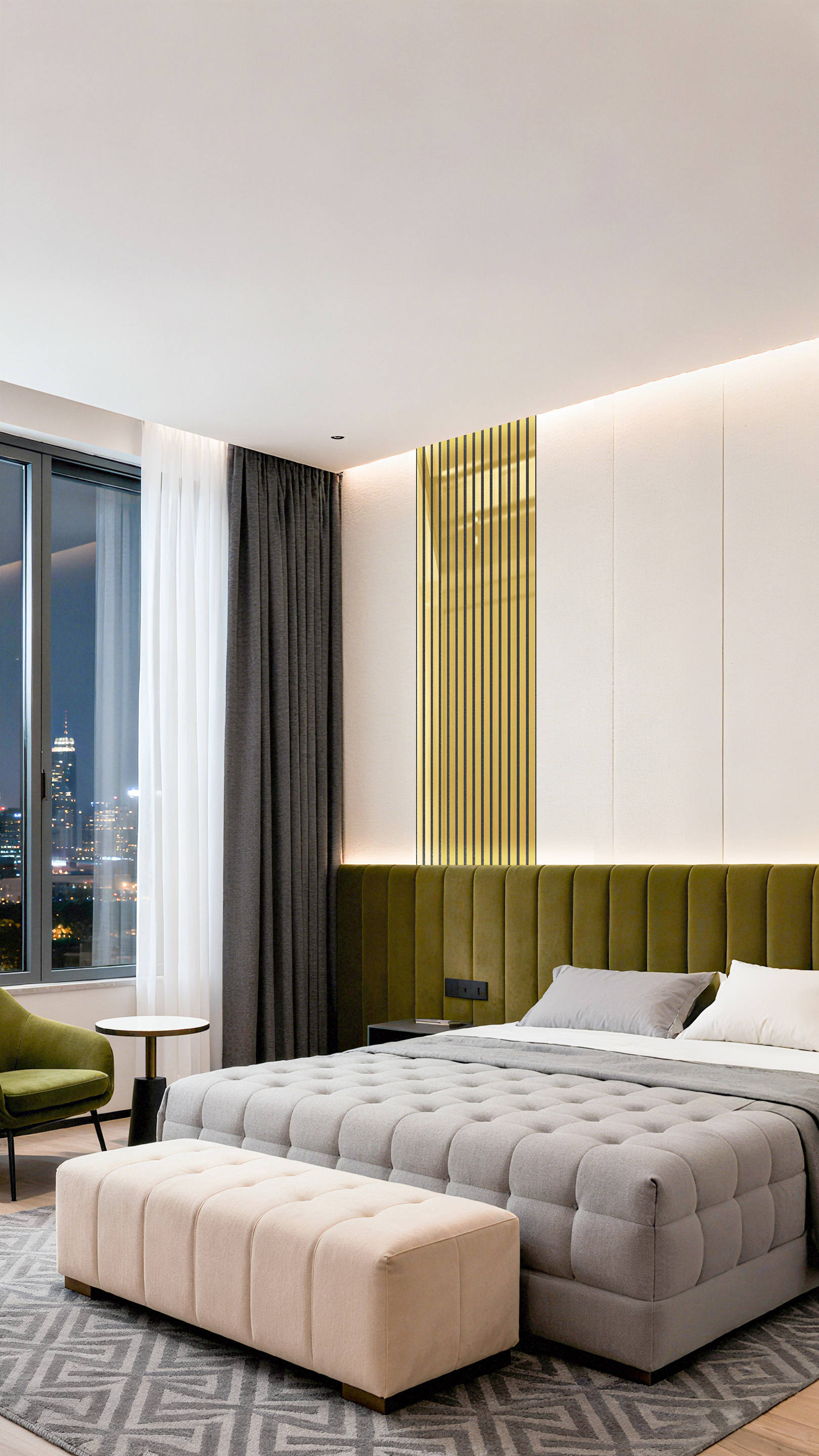 Multi-store | akadeco Slat Design Textured Mold Proof Foam Wall Sticker|XPE|Modern style | Metal | living room|Moisture-resistant|58cm*280cm|OEM abstractpeelstickwallpaper.com