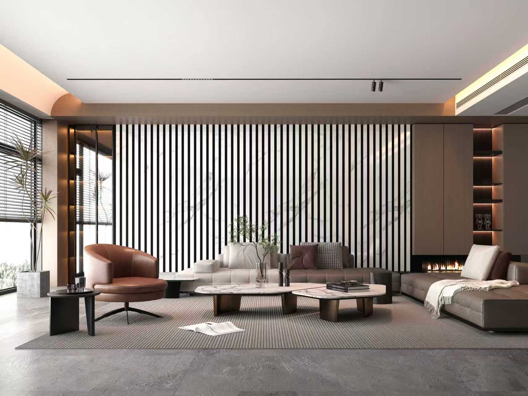 Repeat order | akadeco Slat Design Textured Mold Proof Foam Wall Sticker|XPE|Modern style | Marble | living room|Moisture-resistant|58cm*280cm|OEM abstractpeelstickwallpaper.com