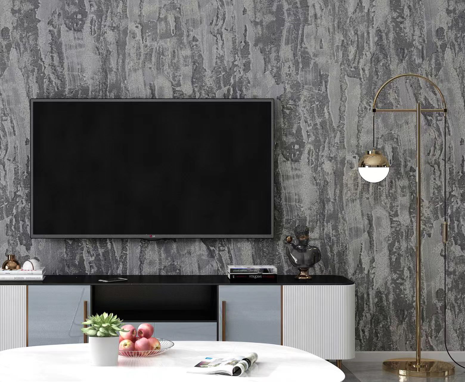Trending Now | akadeco Imitate Soft Stone Texture Mold Proof Wallpaper| IXPE | Printing and Gilding Series | living room | Moisture-resistant |106cm*3m| OEM abstractpeelstickwallpaper.com