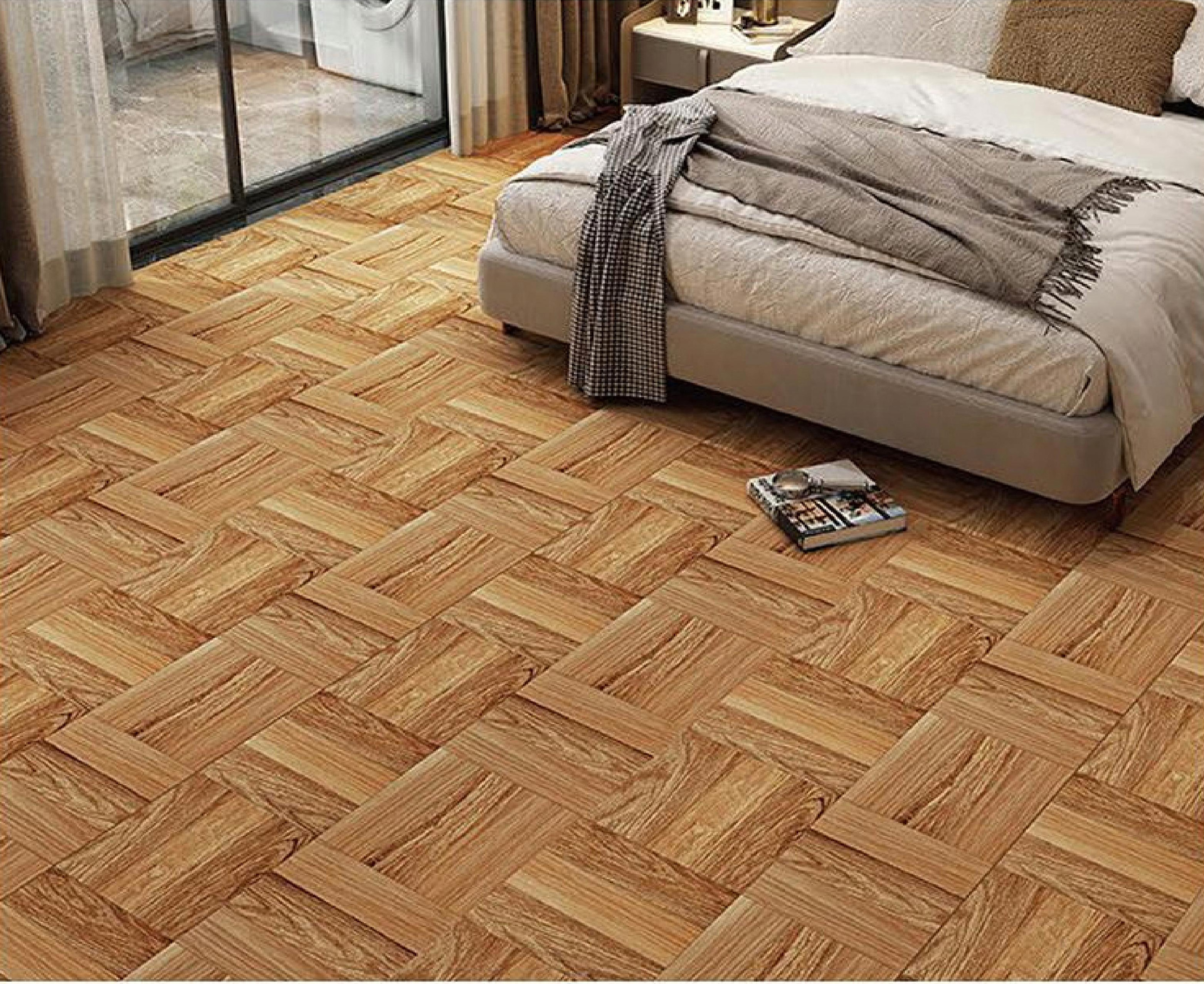 Worth Repeating | akadeco Textured mold-proof PVC PEEL AND STICK FOAM FLOOR TILE|IXPE|Modern style | Wooden | living room|Moisture-resistant|60cm*120cm|OEM abstractpeelstickwallpaper.com