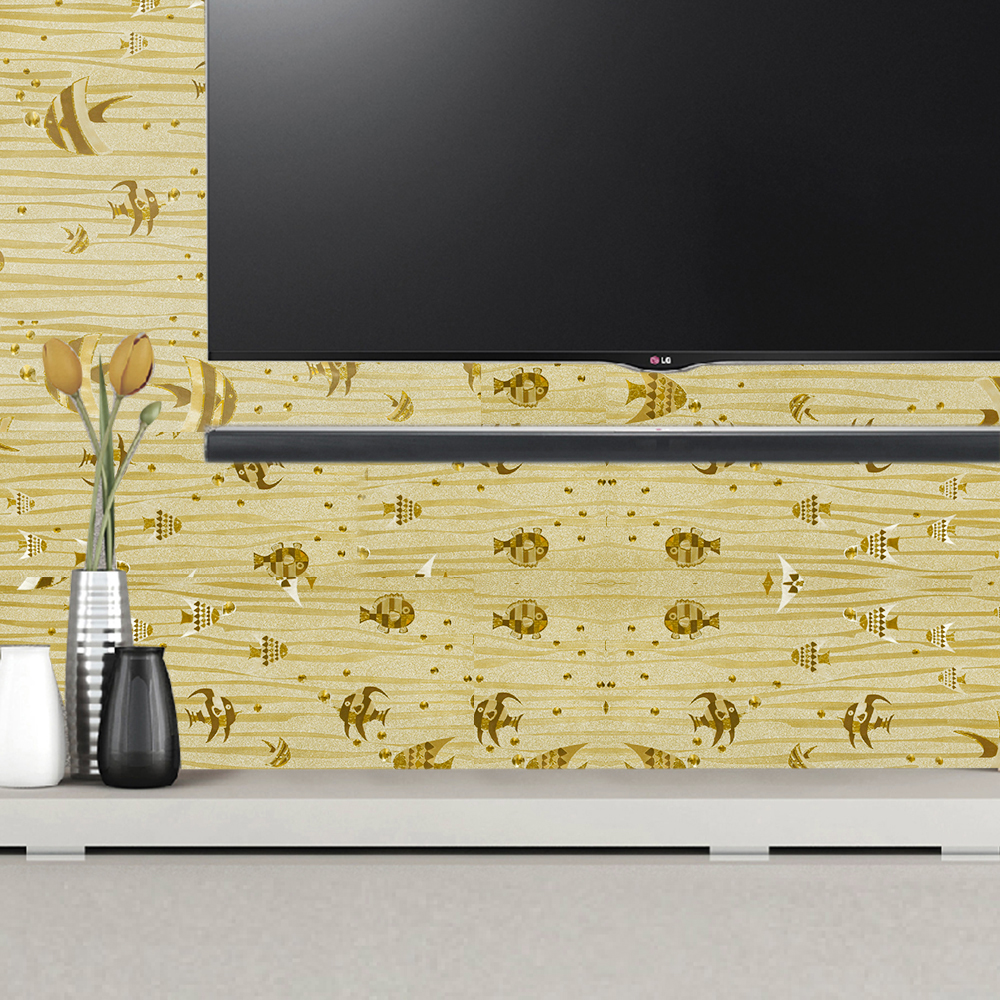 Exclusive Offer | akadeco Textured Mold Proof Wallpaper | Glitter Design | Silk | Classic | Dining Room | Damask Pattern | Interior Design | 45cm x 5m | OEM