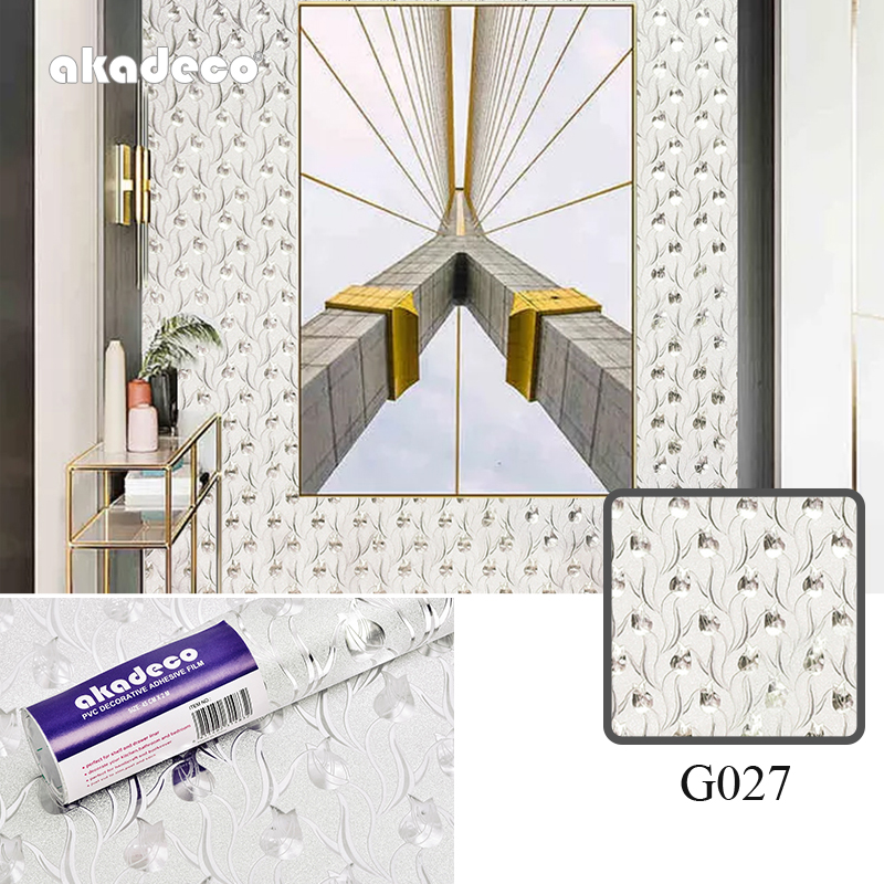 Limited Edition | akadeco Textured Mold Proof Wallpaper | Glitter Design | Bamboo | Zen | Bathroom | Wave Pattern | Interior Design | 45cm x 5m | OEM