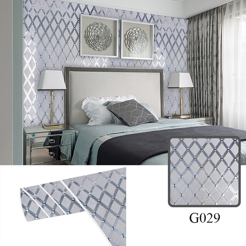 Best Selling | akadeco Textured Mold Proof Wallpaper | Glitter Design | Canvas | Bohemian | Hallway | Chevron Pattern | 45cm x 15m | OEM