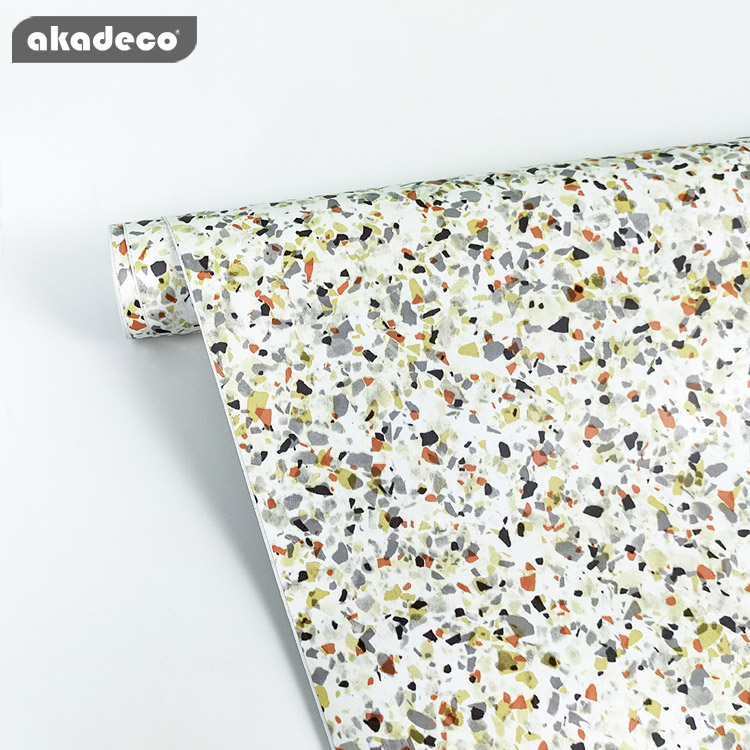Top Quality | akadeco Textured Mold Proof Wallpaper | PVC Vinyl | Modern | Dining Room | Marble | Decorative | 45cm x 2m x 0.08mm | OEM