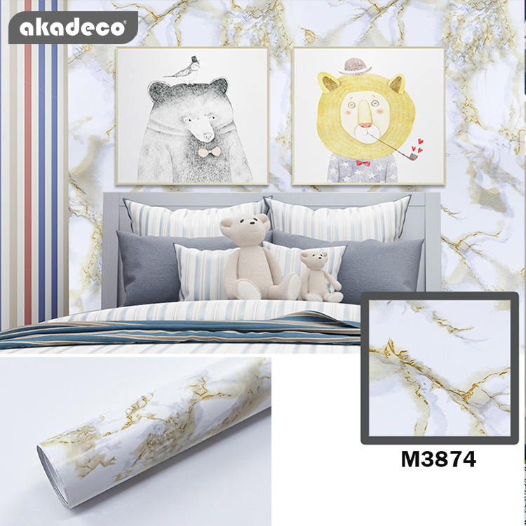 Best Selling | akadeco Textured Mold Proof Wallpaper | PVC Vinyl | Contemporary | Office | Marble | Decorative | 45cm x 2m x 0.08mm | OEM | akadeco abstractpeelstickwallpaper.com