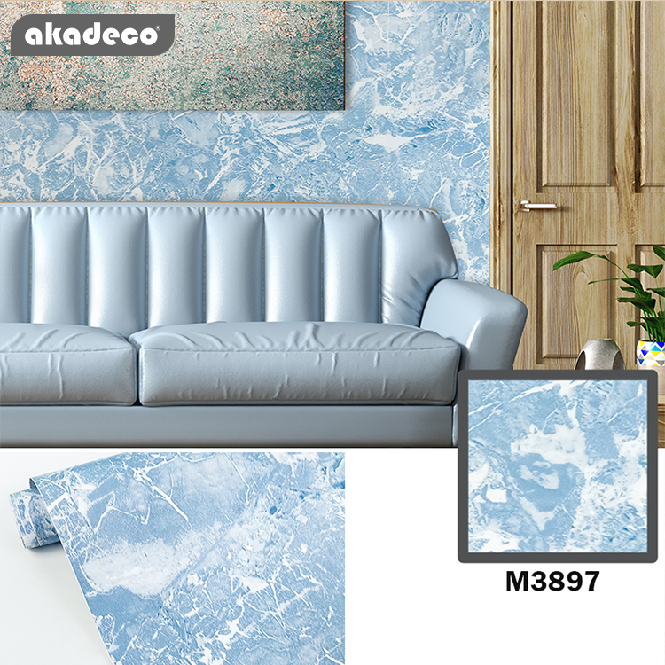 Factory Selling | akadeco Textured Mold Proof Wallpaper | PVC Vinyl | Modern | Living Room | Marble | Decorative | 45cm x 2m x 0.08mm | OEM akadeco abstractpeelstickwallpaper.com