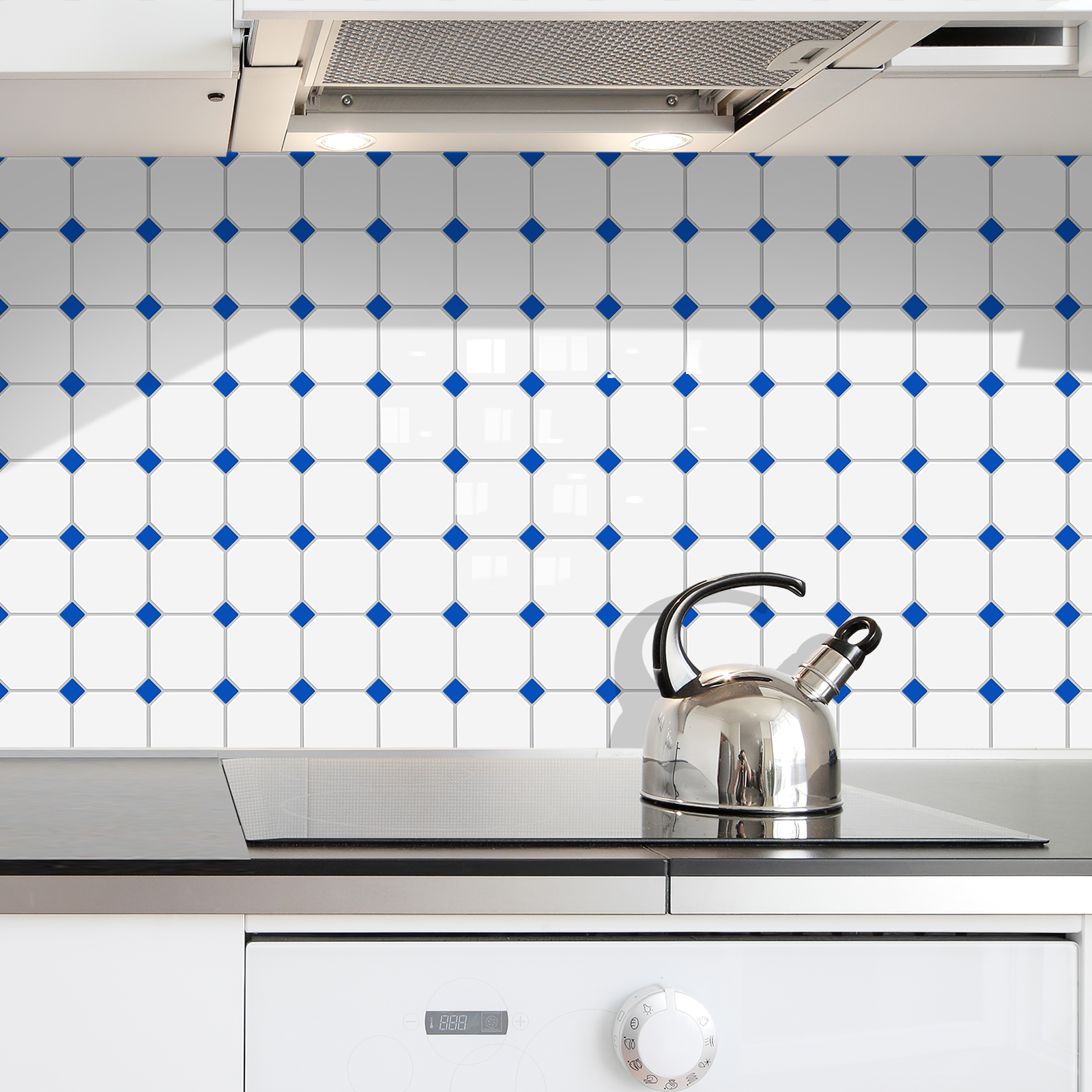 Trendy sales | akadeco peel and stick backsplash wall tile | PET+PU | Modern minimalist | Blue | Kitchen | Wall Decor | Stick-on Backsplash | 30cm x 30cm | OEM | akadeco abstractpeelstickwallpaper.com
