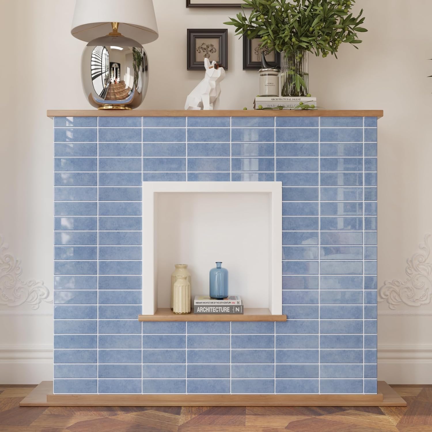 Top Ranking |3D Vintage Straight Linear peel and stick backsplash wall tile | Modern Rectangle | Light Blue | PU | Kitchen Upgrade | 25.4cm x 25.4cm | OEM | akadeco abstractpeelstickwallpaper.com